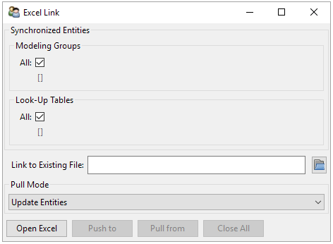Excel Link Dialog