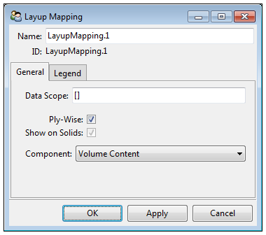 Lay-Up Mapping General Properties Tab