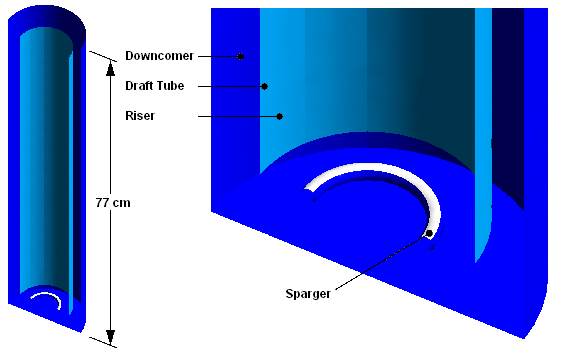 Cut-away Diagram of the Airlift Reactor