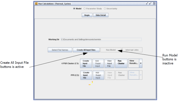 Clustered Run Calculations > Create Input File Buttons