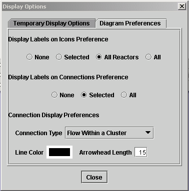 Display Options - Diagram Preferences Tab