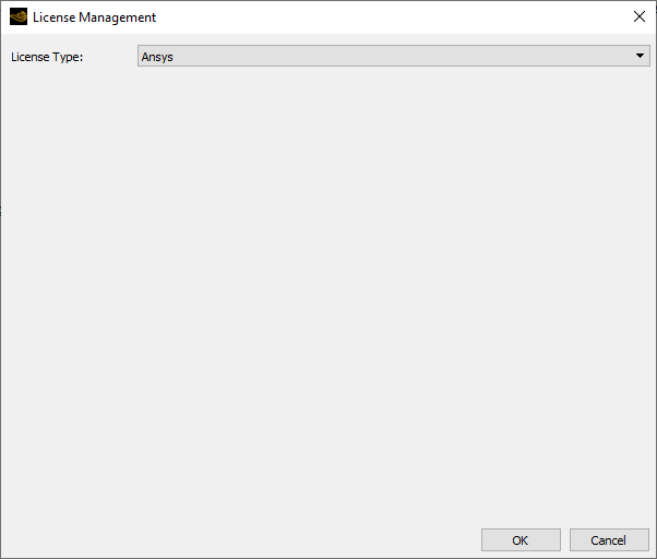 License Management dialog showing a License Type of Ansys