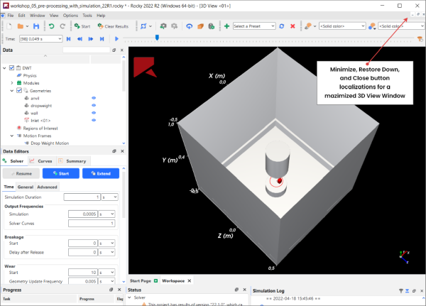 Button locations for a maximized window in Rocky