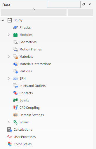Data Panel, default view