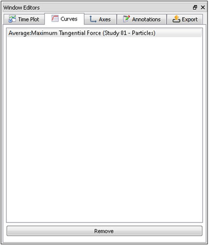 Time Plot, Curves display in the Window Editors panel
