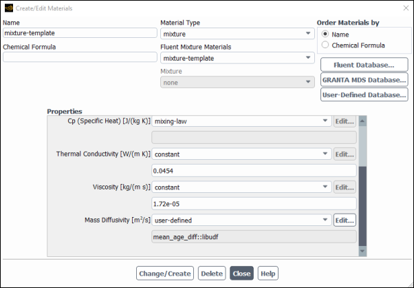 The Create/Edit Materials Dialog Box