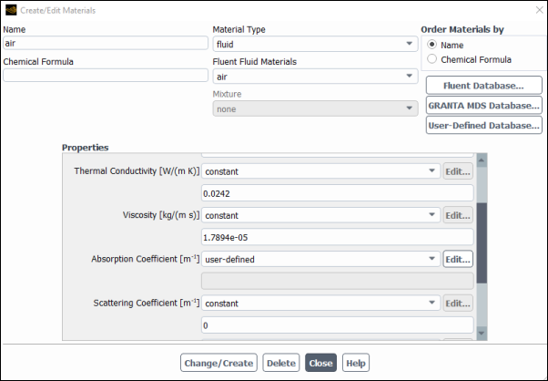 The Create/Edit Materials Dialog Box