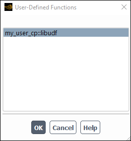 The User-Defined Functions Dialog Box
