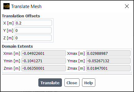 The Translate Mesh Dialog Box