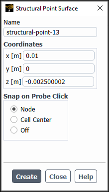 The Structural Point Surface Dialog Box