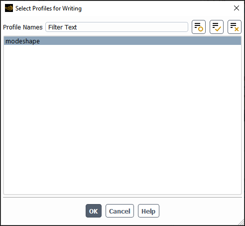 The Select Profiles for Writing Dialog Box