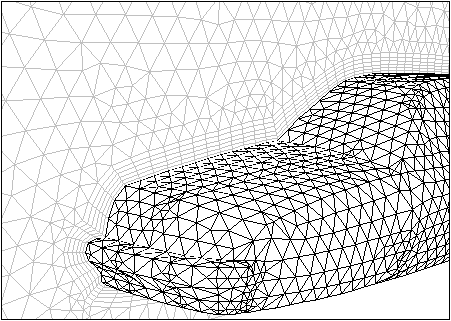 Symmetry Zone and Car Wall After Prism Generation and Retriangulation