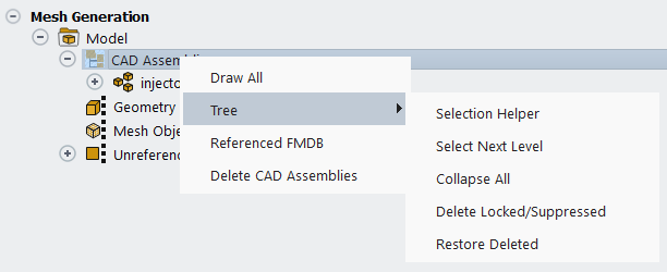 CAD Assemblies Menu