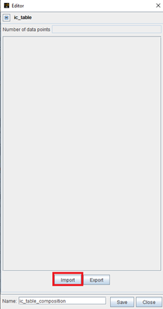 Use Initial Condition Table Editor to create a new table