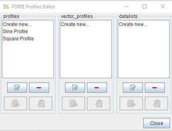 Profile Editor selection dialog