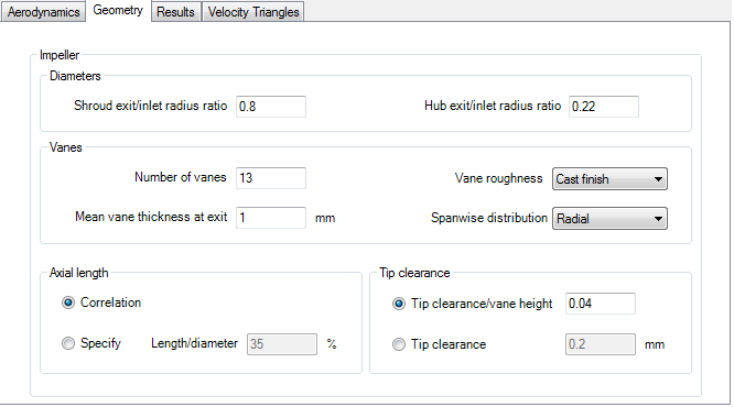 Geometry Tab