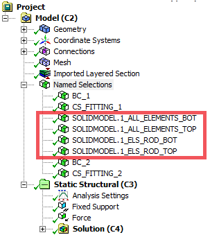 Transferred Element Sets in Mechanical