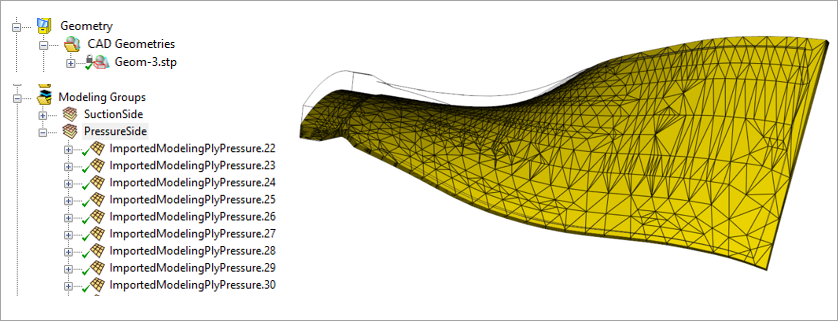 Layup Modeled using Imported Plies
