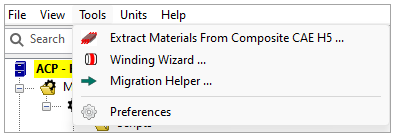 Tools Menu