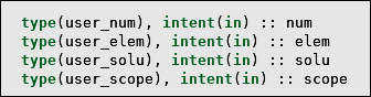 user_call Procedure Interface
