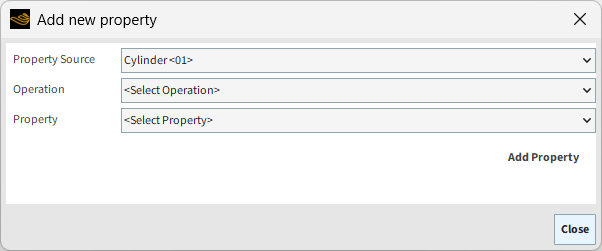 Add new property dialog