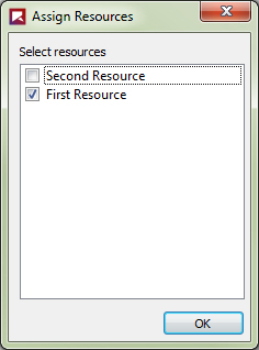 Assign Resources dialog