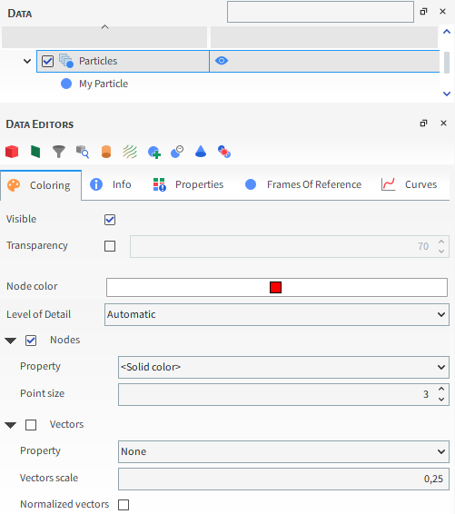 Coloring tab for Particles when a 3D View window is selected