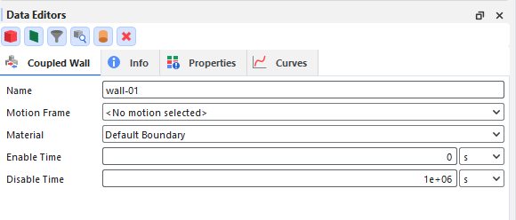 Options available in Coupled Walls.