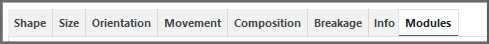 Particles, Modules tab on the Data Editors panel