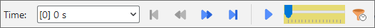 Time Toolbar with slider highlighted in yellow to indicate its use during Motion Preview