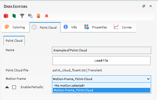 How to set the Motion Frame for the Point Cloud