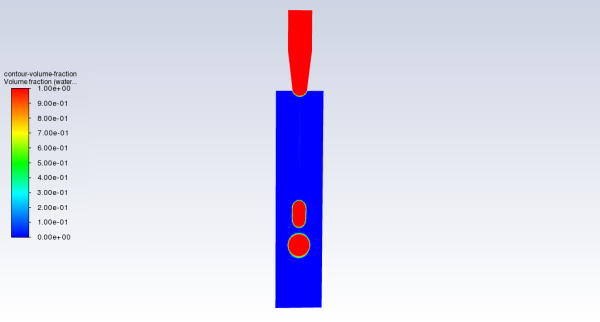 Contours of Water Volume Fraction After 30 μs