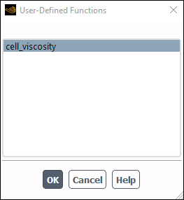 The User-Defined Functions Dialog Box