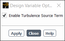 Design Variable Options Dialog Box