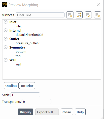 The Preview Morphing Dialog Box