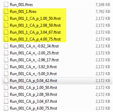 Restart using Run_001_CA_p_0.04_42.ftrst (New files highlighted)