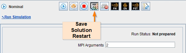 Run panel showing Save Solution & Restart button