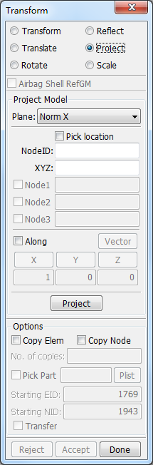 Transform Dialog