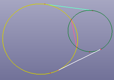 Create 3 lines by two circles
