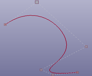 Drag one control point to modify curve