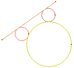 Create tangent circles using radius 0.3
