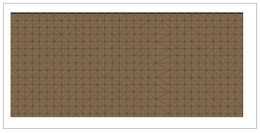 Mesh details between the inlet and top wall of the channel