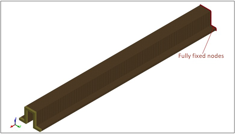 Model Setup in LS-DYNA of the 3D Modal Analysis of Hat Beams