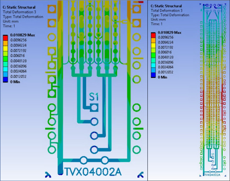 Deformation in Area Where Heat Generation Load is Applied