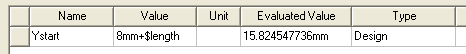 Properties window with variable defined with an expression and its evaluated value. 