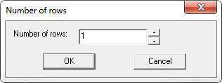 The Number of Rows dialog box opened from Append Rows button