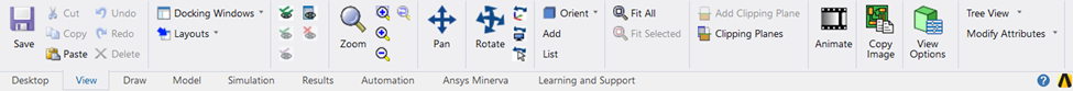 View tab with project loaded
