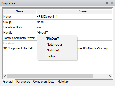 Editing 3D Component Properties
