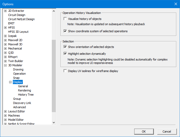 Display Options