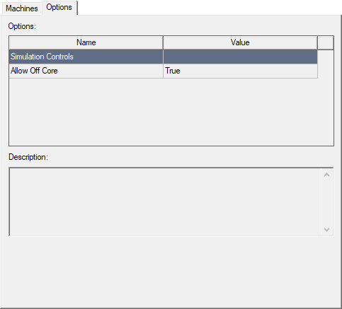 Disributed Analysis Configuration, Options tab.